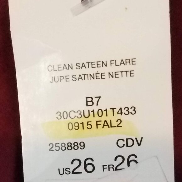 Bebe Pants Women's Size 26 Red Burgundy Clean Sateen Flare NWT - Picture 10 of 10